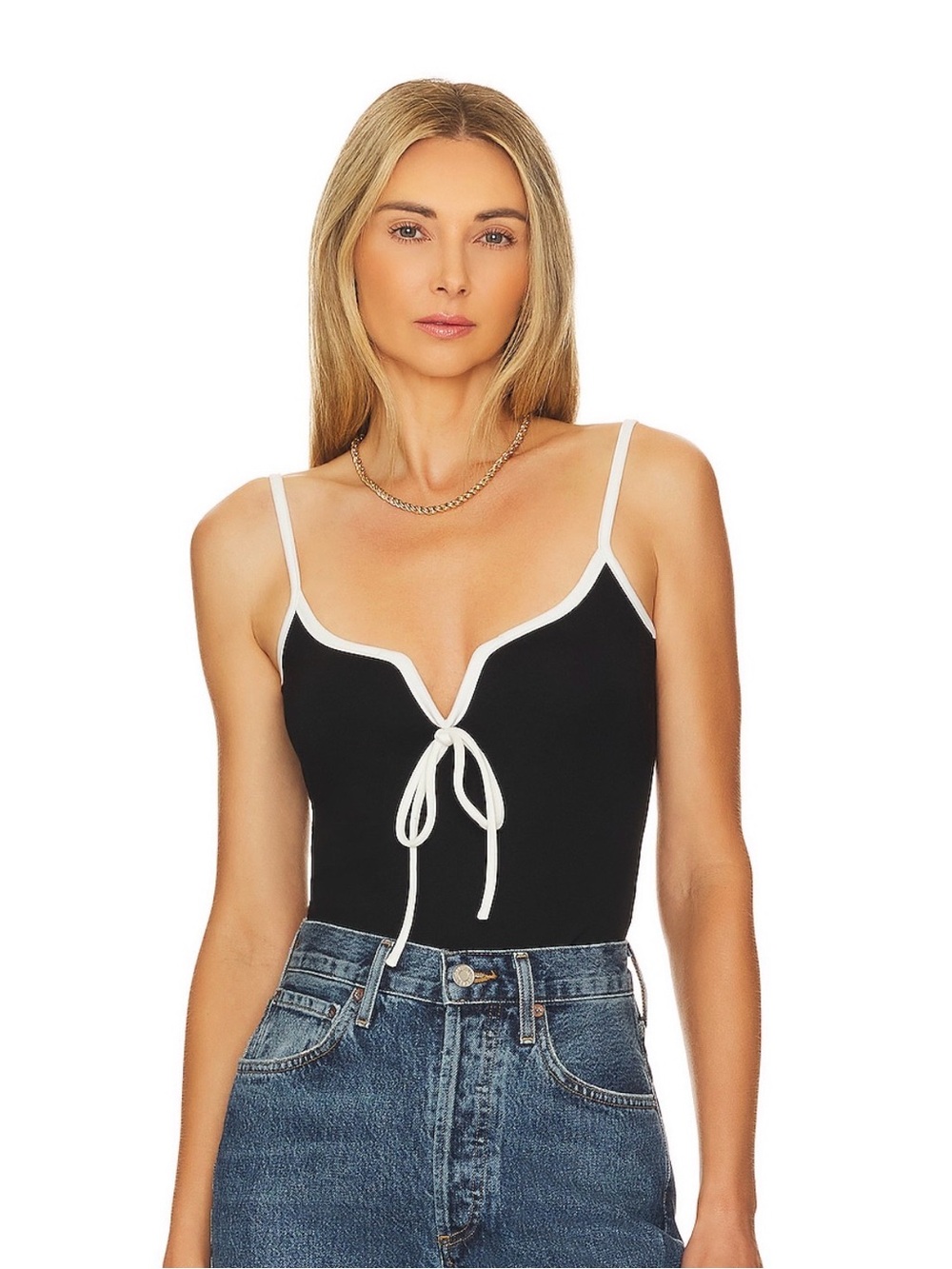 Black & White Cami Cropped Tank Top